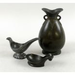 A Danish early to mid 20th century bronze vase, by Just Andersen,