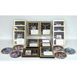 A group of twelve framed collections of 35mm film cells and miniature movie posters,