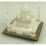 An early 20th century alabaster model of the Taj Mahal,