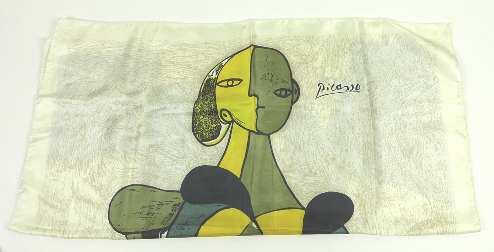 A collection of six silk head scarves, two marked Aquascutum, one marked Picasso, - Image 3 of 7