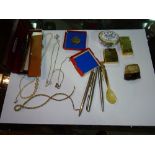 Collectables, including; a Shaeffer fountain pen, three Parker pens, a gold plated Dunhill lighter,