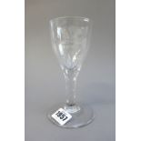 A facet stemmed wine glass, late 18th century,