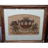 French School (19th century), Design for a coach for Napoleon, watercolour, indistinctly signed,