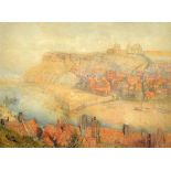 Alfred William Hunt (1830-1896), Low tide, Whitby, watercolour, 26.5cm x 36cm.