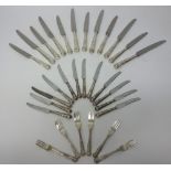 Silver King's pattern table flatware, comprising; six silver pastry forks, Sheffield 1959,