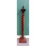 A mahogany standard lamp, William IV and later, with Corinthian column capital,