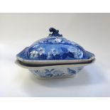 A pair of Ridgway blue and white printed earthenware tureens and covers from the `British scenery'
