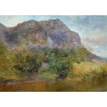 Alfred William Hunt (1830-1896), Yewdale Crags, Coniston, Lake District, watercolour,