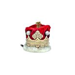 A silver and silver gilt mounted ermine and red velvet crown,