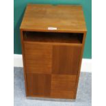 Linley, 20th century; a walnut side cabinet, with recess over push-operated single door,