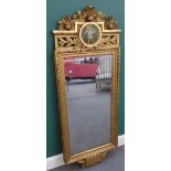 A 19th century French gilt framed wall mirror,