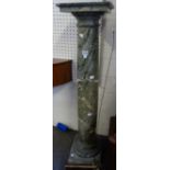 A Victorian green marble pedestal column,