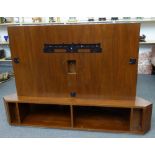 Linley, 20th century; a walnut corner television/audio unit,