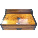 A 19th century Anglo-Indian metal bound camphor wood lap desk,