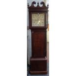 An oak and mahogany longcase clock, 19th century, by 'J.A.