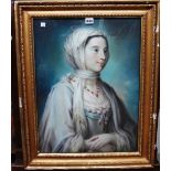 French School (19th century), Portrait of Signora Marendia Shepri de Paros, pastel, 59cm x 44cm.