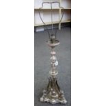A silver plated centrepiece converted to a table lamp, late 19th century,