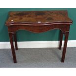 A mid-18th century mahogany concertina action card table,