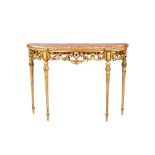 A Louis XVI style painted console table,