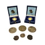 Two Elizabeth II 1988 proof half sovereigns, with Royal Mint cases, a U.S.