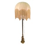 A Louis XV style gilt metal lamp base, late 19th century,