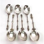 A set of four Dutch 19th century silver 'apostle' spoons, makers mark B P,