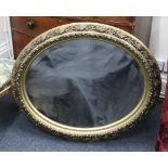 A Victorian oval bevel edge wall mirror,