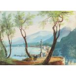F Firgola (Italian, 19th Century), An Italian coastal view, signed,