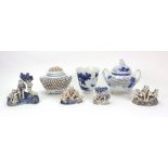 A Japanese double-walled blue and white porcelain Koro, early 20th century,