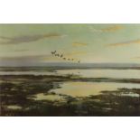 Sir Peter Scott (British, 1909-1989), Only Sixteen Geese Left the Shore That Morning,