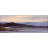 English School, late 19th/early 20th Century, A coastal landscape, oil on board, 5.5 x 14cm.