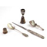 A Dutch silver caddy spoon, 1917, with shovel bowl, 7.