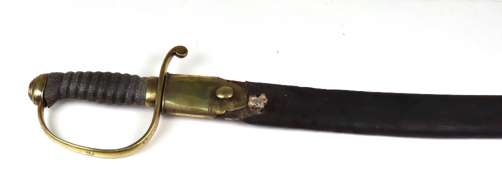 A Police naval style cutlass, issued circa 1865, with 24" steel blade, - Image 2 of 2