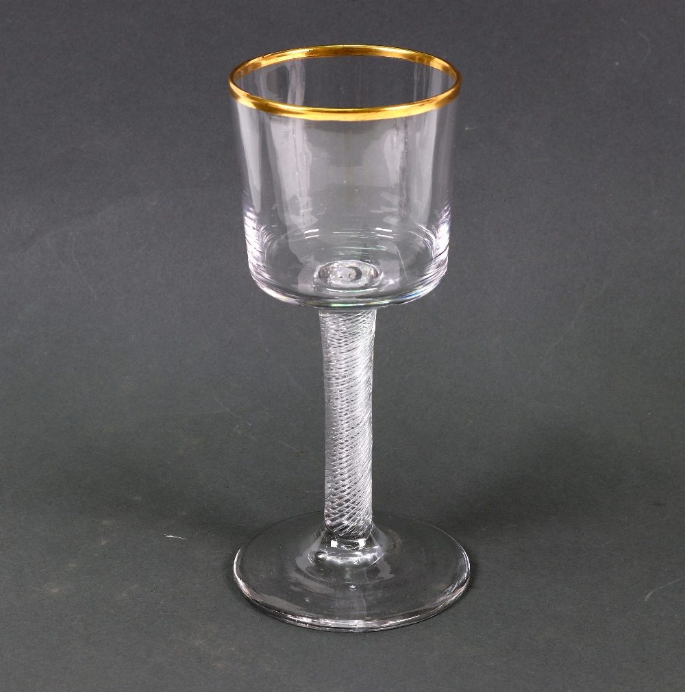 A pair of Victorian style facet, split and diamond cut glass goblets, on star cut bass, 19cm high, - Image 3 of 3