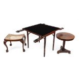 A late Regency rosewood low table, the circular top,