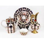 A modern Royal Crown Derby Imari pattern 1128 ewer, coffee pot, sugar basin and paper knife,