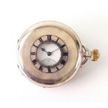 Dent: a silver cased keyless wind half hunter pocket watch, London 1912,