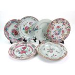 A group of eleven Chinese famille-rose plates, Qianlong,
