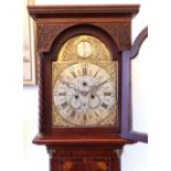 James Kirklan Glasgow: A George III mahogany boxwood and ebony strung longcase clock,