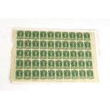 Nova Scotia QV1863 half sheet of 50 of the 8½ c green SG15, mint, c. £175.