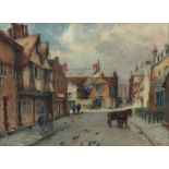 Frank Dickson (British, 1862-1936), Little Minster Street, Winchester, signed 'F.