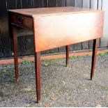 A George III mahogany Pembroke table, with end drawer, on square tapered legs, 71cm wide.