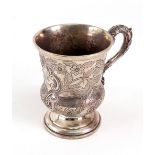 An Indian Colonial silver christening mug, Pittar & Co, Calcutta, circa 1835, of campana shape,