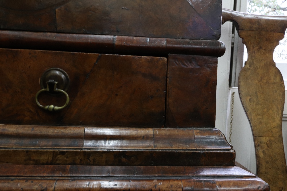 A William & Mary walnut crossbanded and oyster walnut isometric inlaid cabinet, - Image 4 of 12