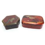 A Japanese lacquer hexagonal box and cover, 20th century,