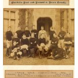 Blundells Past and Present v Devon County - black and white school photograph circa 1887,