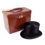 A Scott & Co, 1 Old Bond Street, Piccadilly black silk top hat,