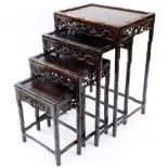 A nest of four Chinese rosewood quartetteo tables, first half 20th century,