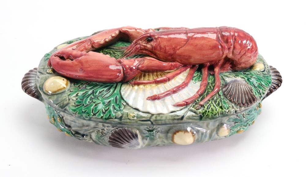 A Minton Majolica lobster tureen and cover, circa 1870,