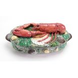 A Minton Majolica lobster tureen and cover, circa 1870,